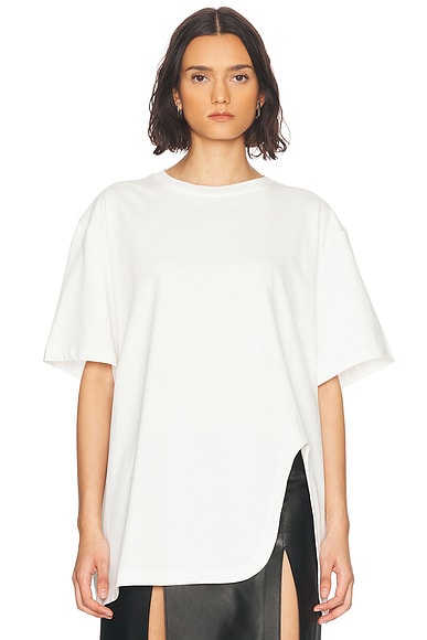 Tシャツ・カットソー THE ATTICO Women Tops 250WCF00020JJF007A Grey The Attico Women's Zip Front T-Shirt in Black The Attico