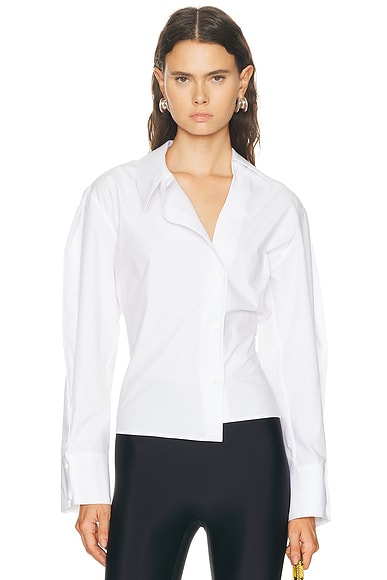 THE ATTICO Asymmetrical Shirt in White