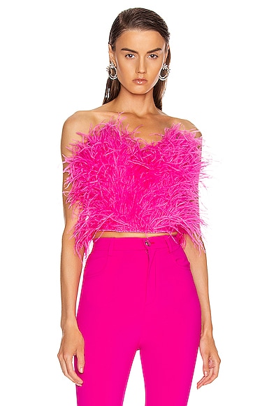 Ostrich Feather Embroidered Top