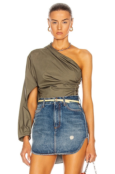 Chain Detail One Shoulder Top