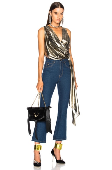 Pipe Draped Crossover Sleeveless Top