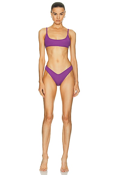THE ATTICO Lycra Bikini Set in Purple