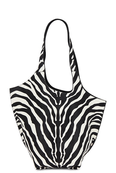 THE ATTICO La Scoop Large Shoulder Bag in White & Black