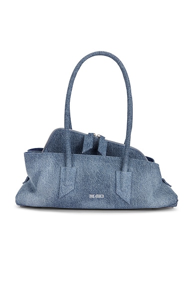 THE ATTICO La Passeggiata Small Top Handle Bag in Denim Washed