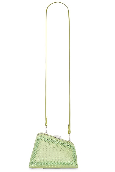 Attico Midnight Crystal-embellished Clutch Bag In Lime