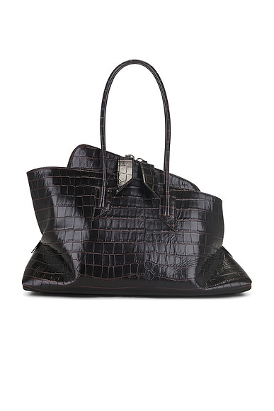 トートバッグ THE ATTICO FW25 LA PASSEGIATA LARGE (WAH00057LBT108AA 156) La Passeggiata Large'' black top handle for Women | THE ATTICO®