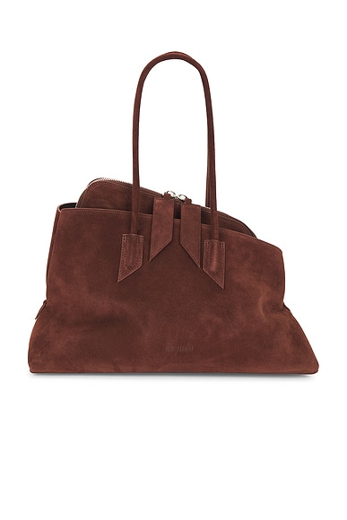 THE ATTICO La Passeggiata Medium Top Handle Bag in Light Chocolate