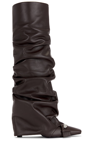 THE ATTICO Juno 95mm Knee High Boot in Chocolate