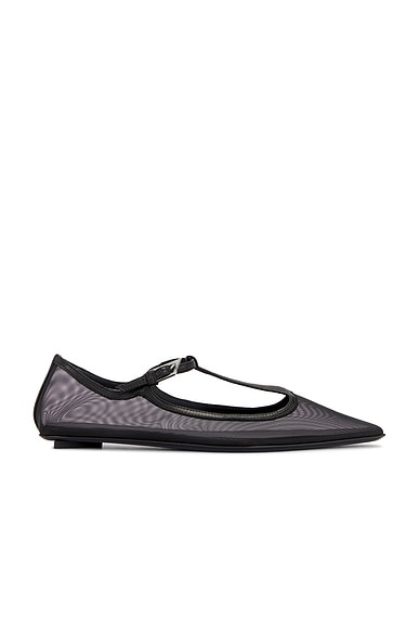 THE ATTICO Juno Ballerina Flat in Black