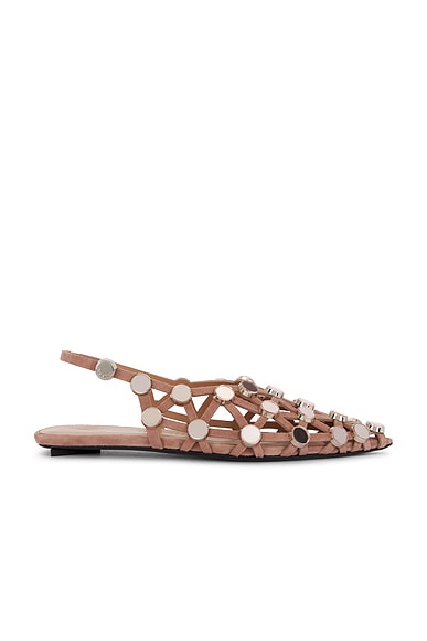 THE ATTICO Grid Ballerina Flat in Mud