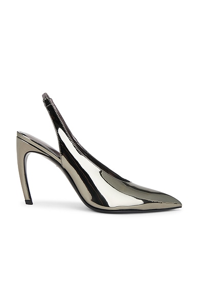 THE ATTICO Viper Slingback Pump in Dark Grey