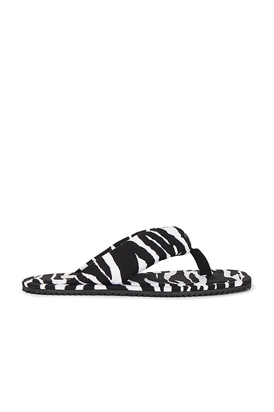 THE ATTICO Indie Flat Thong Sandal in White & Black