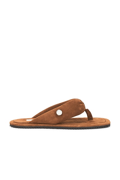 THE ATTICO Indie Flat Thong Sandal in Pale Brown