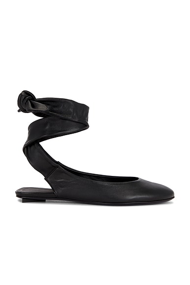 THE ATTICO Cloe Ballerina Flat in Black