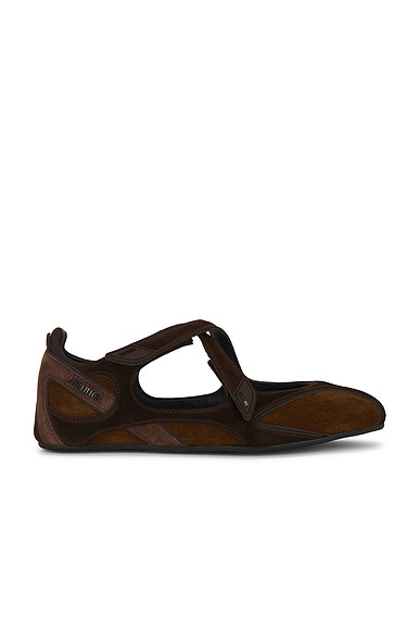 THE ATTICO Floor01 Ballerina Flat in Brown Shades