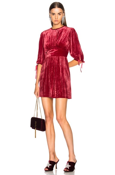 Velvet Flute Sleeve Dress