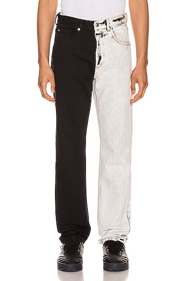 ALEXANDER WANG BICOLOR DENIM TROUSER,AWAN-MJ2
