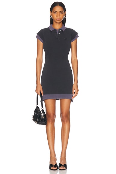 Layered Short Sleeve Polo Mini Dress