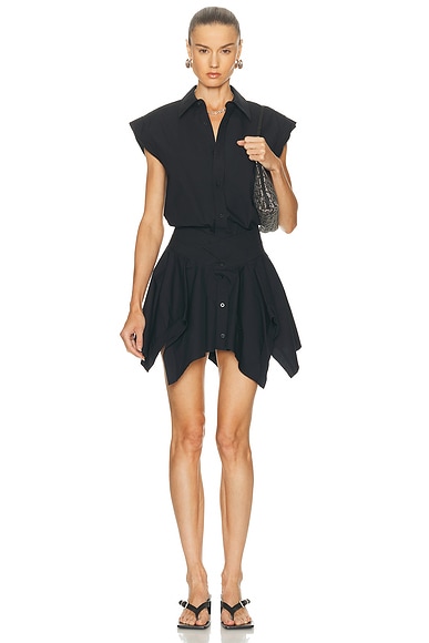 Cut Off Double Shirt Dress