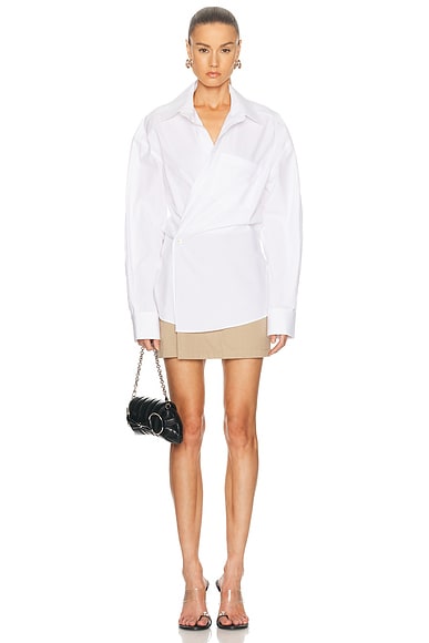 Alexander Wang Pre-styled Mini Wrap Dress in White