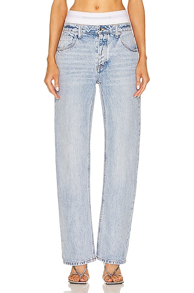 Alexander Wang Underwear Low Rise Straight Pant in Blue