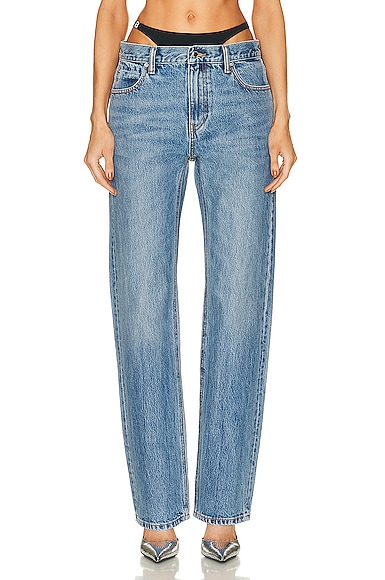 Alexander Wang Low Rise Slouchy Charm Pant in Blue