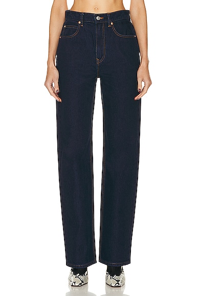 Alexander Wang Mid Rise Relaxed Straight in Clean Bright Indigo