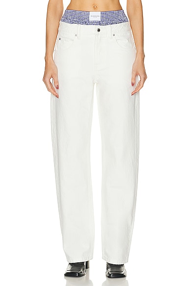 Alexander Wang Layered Boxer Skater Jean In Denim In Moonshine