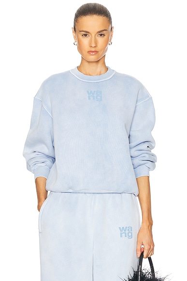 Alexander Wang Terry Crewneck Sweatshirt in Washed Pale Blue