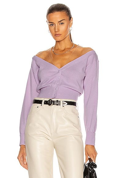 Pink Alexander Wang Fitted Cropped Cardigan Alexander Wang Sheer