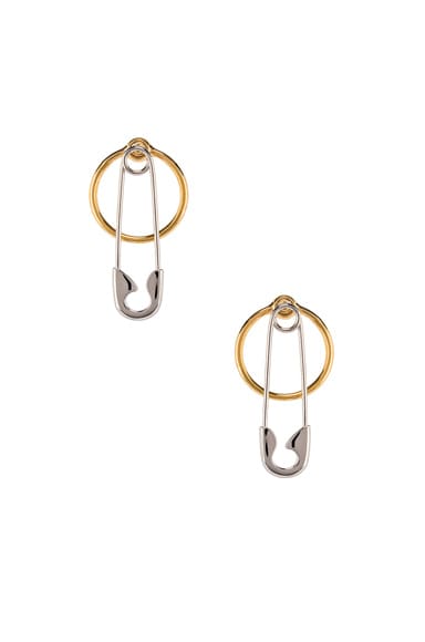 Safety Pin and Hoop Earrings