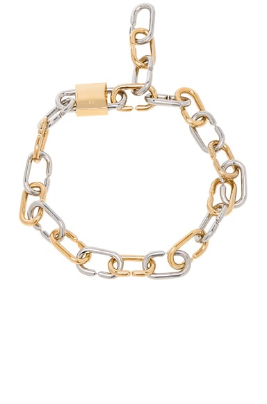 Alexander Wang Broken Link Double Lock Necklace in Rhodium Alexander Wang Broken Link Double Lock Necklace in Rhodium