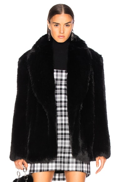 Alexander Wang Faux Fur Jacket in Black | FWRD
