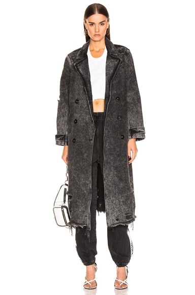 Alexander Wang Trench Coat in Marbled Dark Grey | FWRD