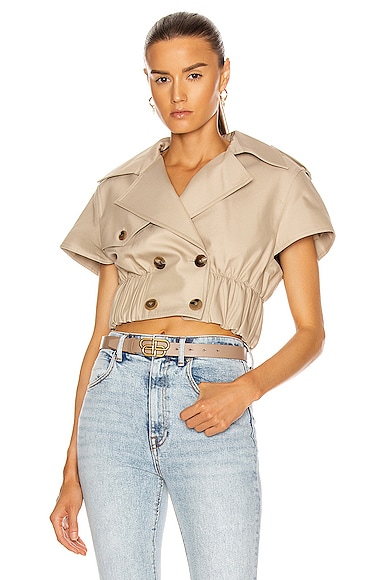 Cropped Shirt Trench Jacket