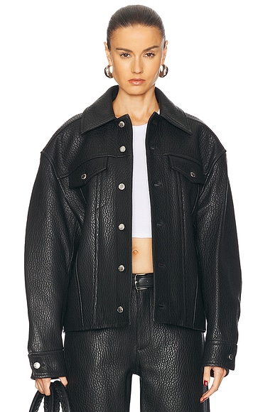 Alexander Wang Oversized Curved Sleeve Trucker Jacket in