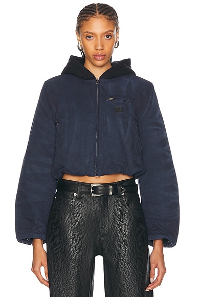Alexander Wang Denim Faux Fur Jacket in Vintage Medium Indigo FWRD