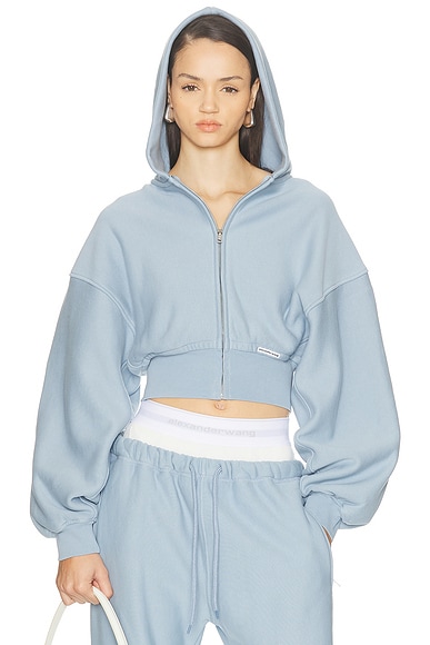 ジャケット・アウター chiro Alexander Wang Cropped Zip Up Jacket in Light Blue | FWRD