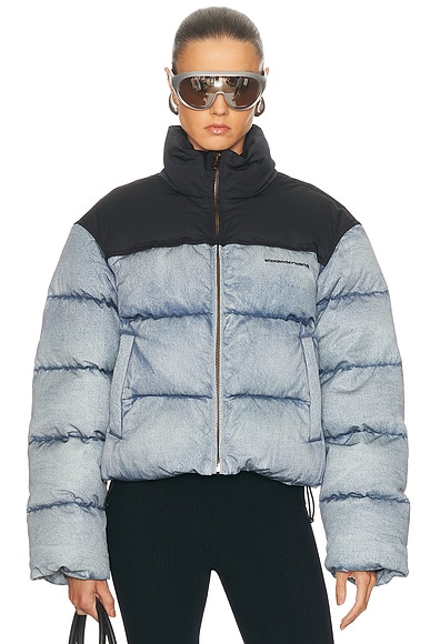 Trompe Loeil Denim Puffer Jacket