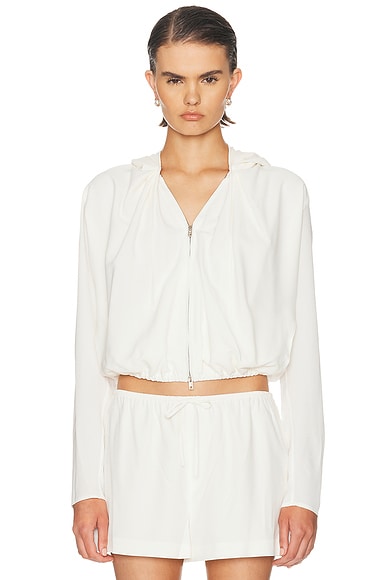 Pleated Neckline Hoodie Sweatshirt