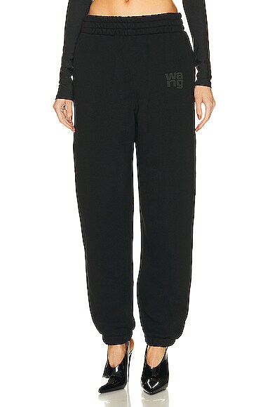 Alexander Wang Embossed Logo Pants In Black