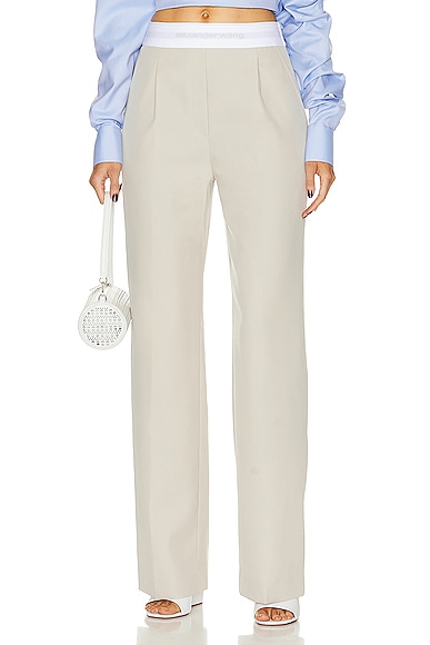 Alexander Wang High Waisted Pleated Trouser in Feather
