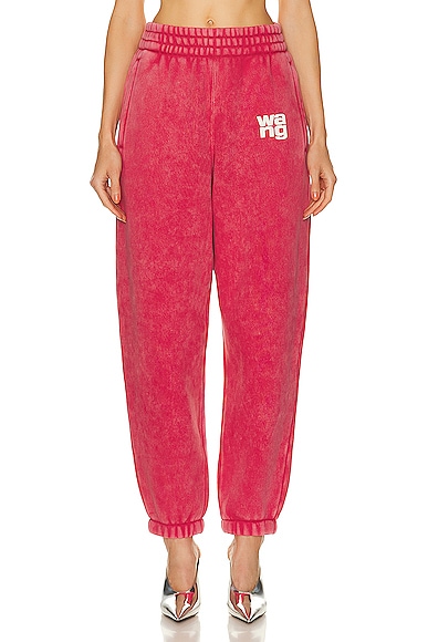 Alexander Wang Essentials Terry Classic Sweatpant in Soft Cherry