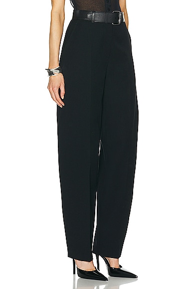 Shop Alexander Wang Hi-waisted Trouser With Leather Belted Waistband In Black