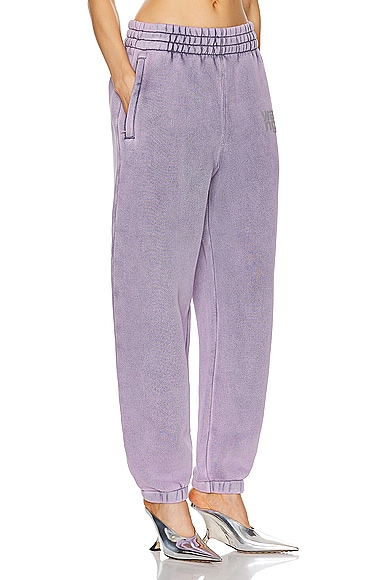 Shop Alexander Wang Essential Classic Terry Sweatpant In Acid Pink Lavender