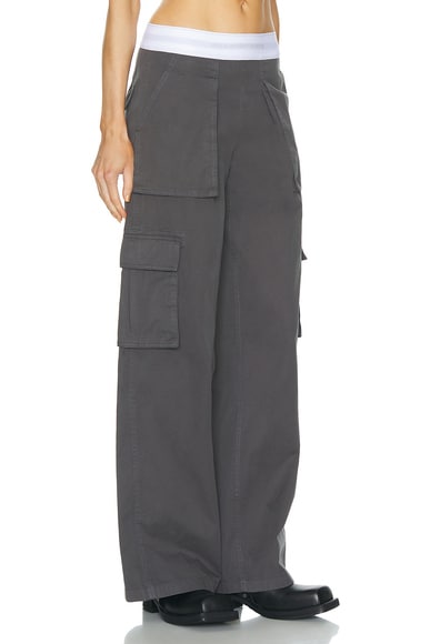 Shop Alexander Wang Mid Rise Cargo Rave Pant In Off Black
