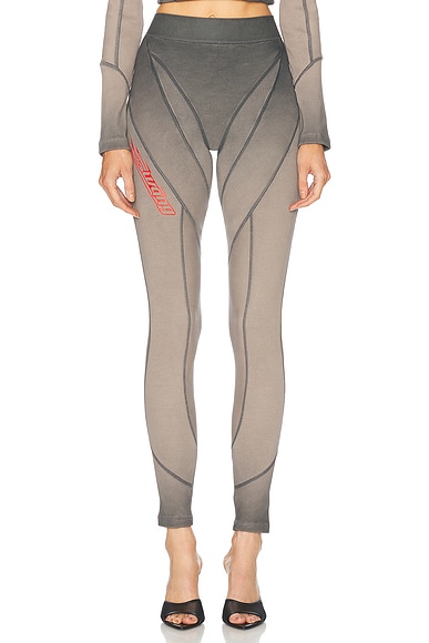 Marine Serre Moon Printed Mesh Tights in Brown | FWRD