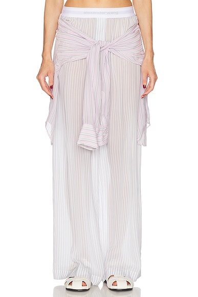 Alexander Wang Boxer Pant With Prestyled Shirt in Blue Multi