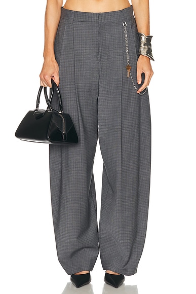 Alexander Wang Mid Rise Trouser in Dark Grey Melange