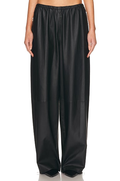 Mid Rise Leather Track Pant